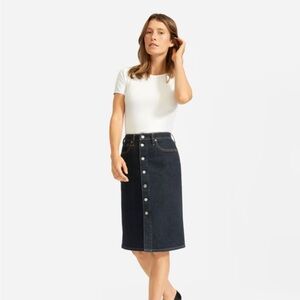 Everlane Denim Button-Front Pencil Skirt